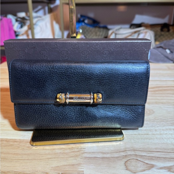 Gucci Handbags - Gucci Black Leather Women's Wallet